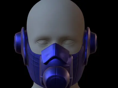 Gas mask helmet 3d model scifi Low-poly  Low-poly 3D model 321