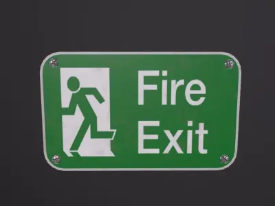 Plastic Exit Sign 3D Model Low-poly 3D model