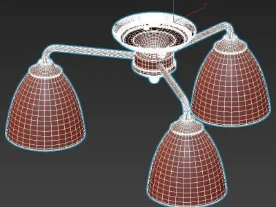 Vitaluce-V3946-3PL three light ceiling fixture 3D model