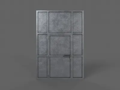 PBR Door Prison Cell 2 Low-poly 3D model