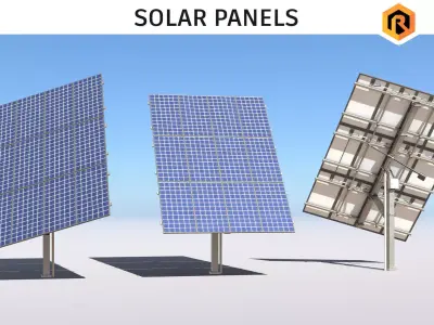 Solar Panels Low-poly 3D model