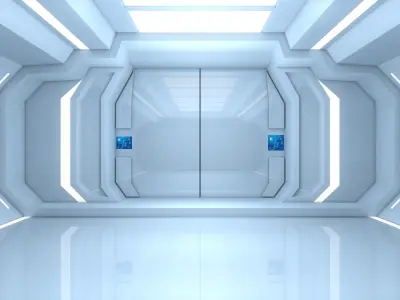Sci Fi Room Low-poly 3D model 4