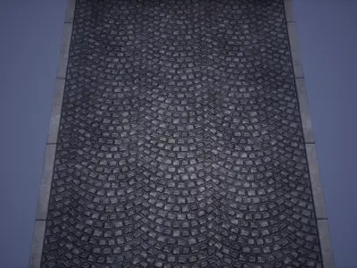 Park Road Low Poly Game Ready  Low-poly 3D model