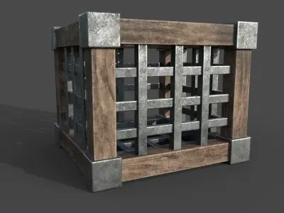 Old Wooden Box Low-poly 3D model get