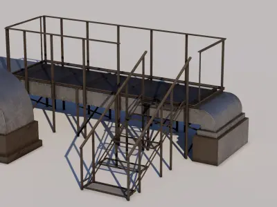 Rooftop Stairs 01 Low-poly 3D model