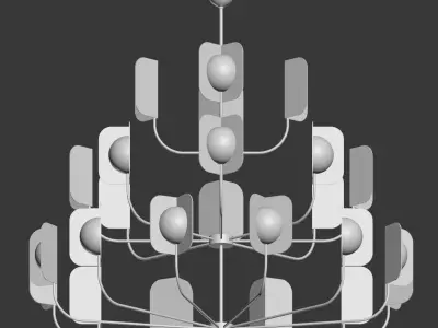 mmlampadari Leaf Chandelier 3 Tier 3D model