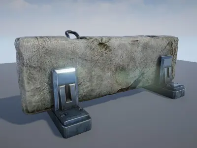 Sci-fi Roadblock - game model Low-poly 3D model