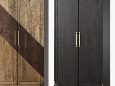 CAYDEN CAMPAIGN PANEL DOUBLE-DOOR CABINET 3D model