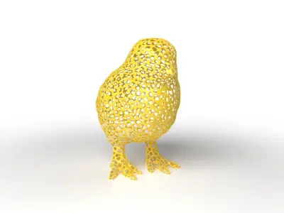 Chick Voronoi Low-poly 3D model