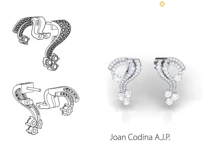 The Tourist Earrings  CAD MODEL as seen in the Hollywood Movie 3D print model