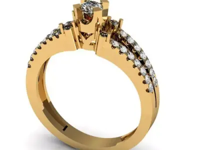 daimond ring 3D print model 31