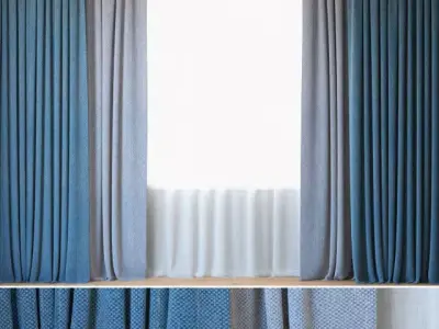 Curtains 83 Curtains with Tulle Spradling MAGLIA 3D model