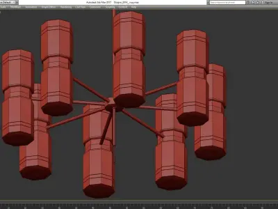 Chandelier low poly 3d model collection with shades and gold ... Low-poly 3D model