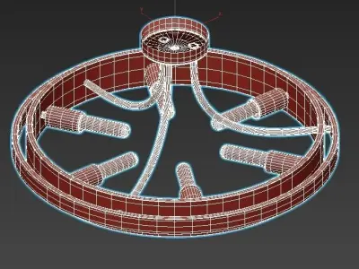 davos light semi-flush mount gold 3D model