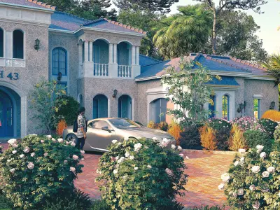 COUNTRY HOUSE SKETCHUP VRAY RENDER REFERENCE FILE 3D model