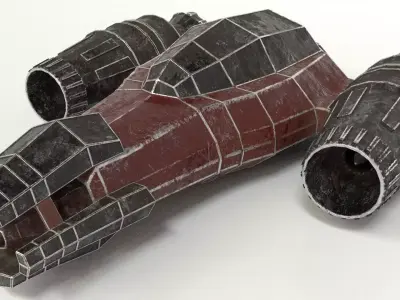 Spaceship 2 Low-poly 3D model