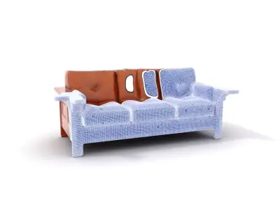 Brown Leather Sofa model pack Low-poly 3D model