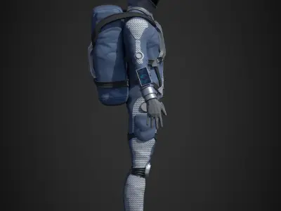 Space man Low-poly 3D model