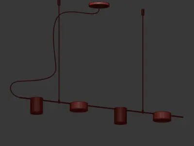 Linear Suspension Chandelier Collection 3D model