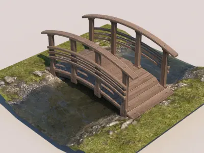 landscape pathways Low-poly 3D model