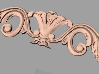 Door design 3D relief model STL format file for CNC carving E690 3D model