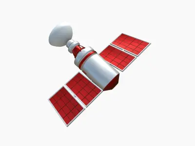 Satellite D10 China - SciFi Space Design Low-poly 3D model