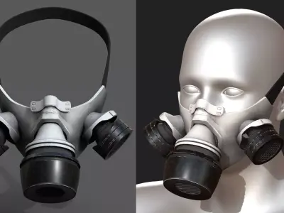 Gas mask scifi military combat 3d model low poly  Low-poly 3D model