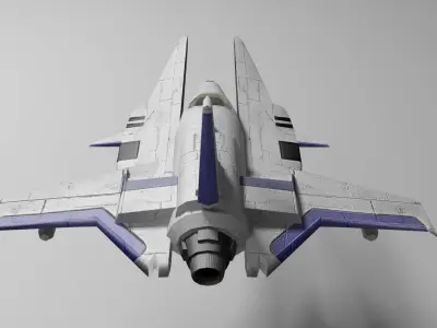 SciFi single-seater spaceship Low-poly 3D model