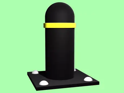 Metal Street Bollard Free 3D model