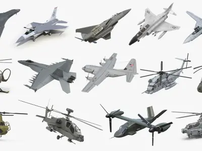  US Military Aircrafts Rigged Collection 3 