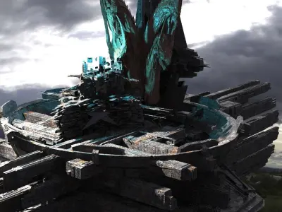 Sci fi City Satalite Science facility 3D model