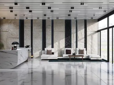 Modern Lobby  Reception Interior Design 3D model