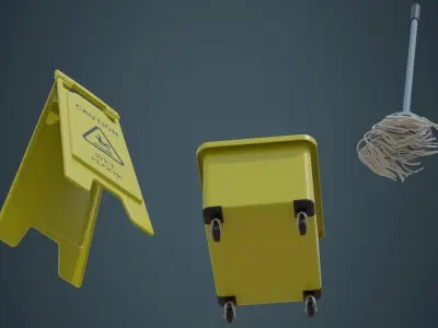 Mop Wringer 1A Low-poly 3D model