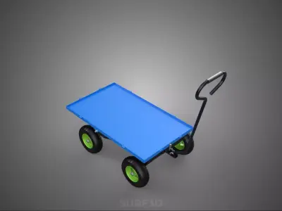 HAND PALLET PLATFORM TROLLEY CART DOLLY TRUCK FLAT BED DECK LOAD 3D model