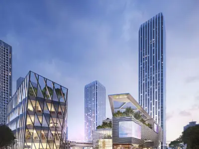 Futuristic Mixed-Use Cityscape Complex 3D model