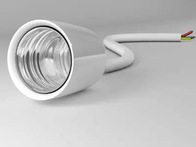 Incandescent lamp bulb with cable 3D model