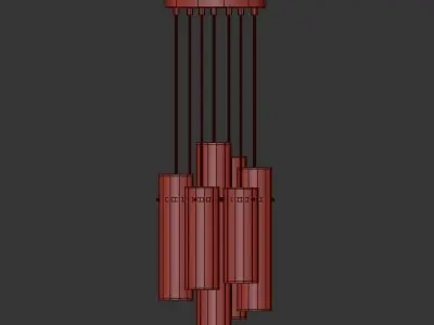 ISORA hanging light fixture glass tubes 3D model