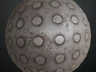 Worn Metal Studs PBR Seamless Texture