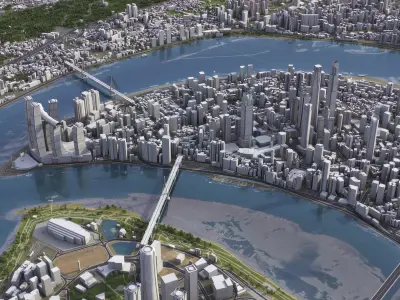 Chongqing - 3D City Model Low-poly 3D model