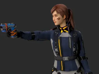 Lucy  Warrior Game Ready Character Low-poly 3D model