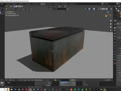 Decayed Container Dumpster Box Low-poly 3D model