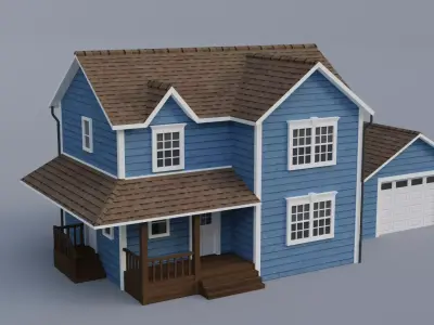 Low Poly house 6 Low-poly 3D model