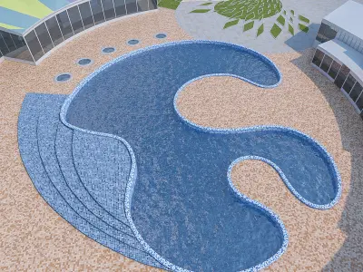 Outdoor Spa Pool Low-poly 3D model