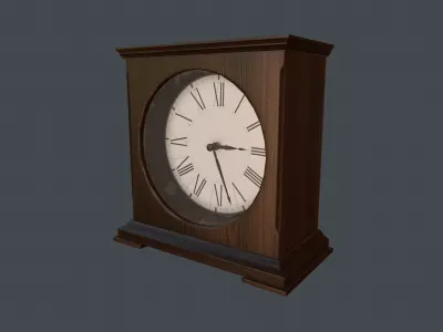 Game Ready Clock mantel Low-poly 3D model