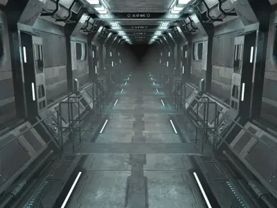 Sci-Fi Modular Corridor Version1 Low-poly 3D model