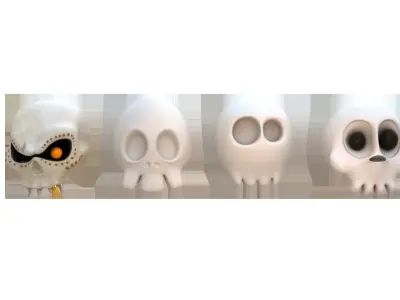 Toon Skull Pack Low-poly 3D model