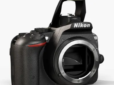 Nikon D5500 DSLR camera Low-poly 3D model