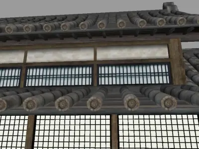 Japanese Dojo Low-poly 3D model