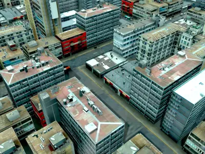 Low Poly City Pack  with Animated Traffic  Low-poly 3D model