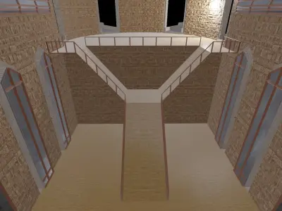 low poly castle model game ready building Low-poly 3D model